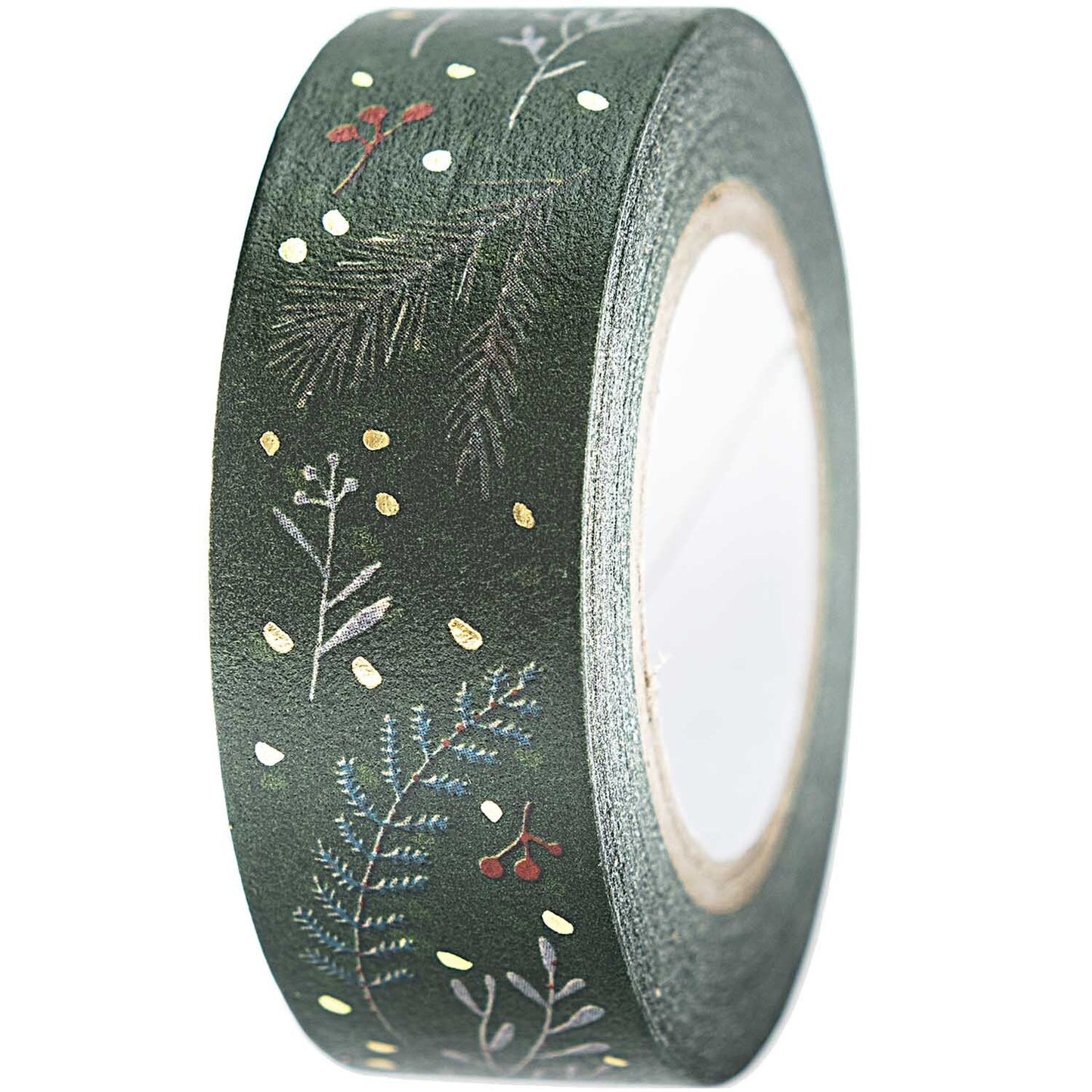 A roll of washi tape featuring festive branches from the Pencil Me In stationery shop. 