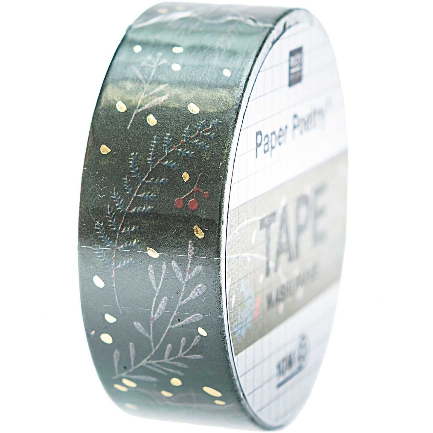 A roll of washi tape featuring festive branches from the Pencil Me In stationery shop. 