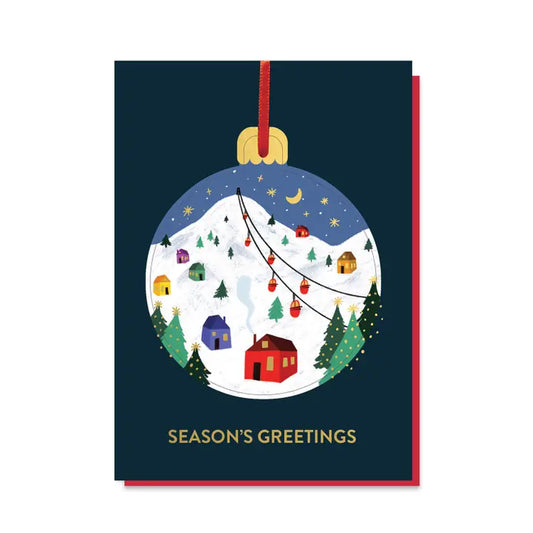 Ski Slopes out Bauble card