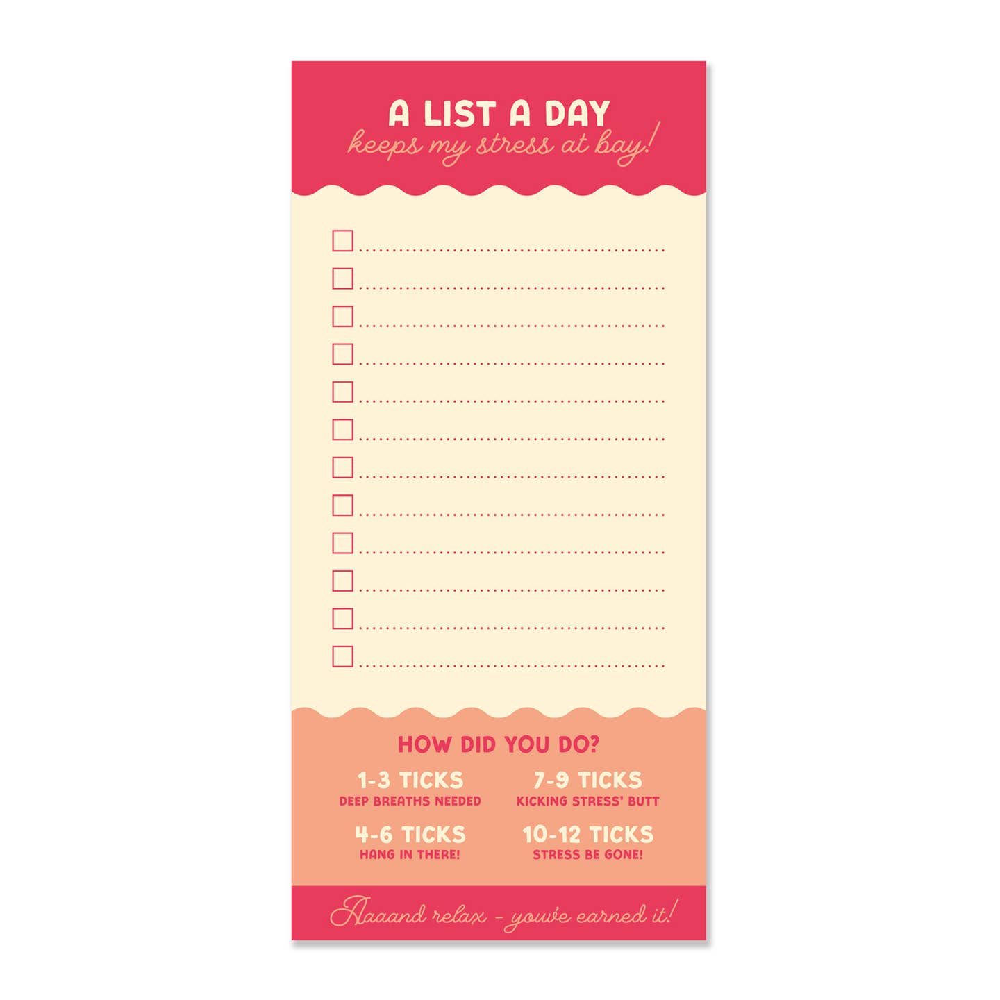 A Notepad with a humorous checklist design from the Pencil Me In stationery shop.