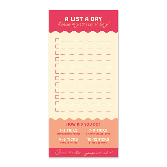 A Notepad with a humorous checklist design from the Pencil Me In stationery shop.