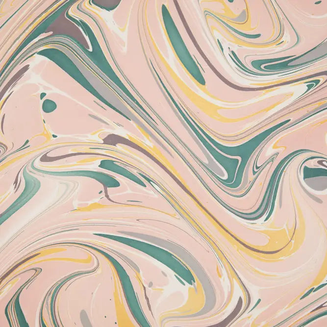 Hand Marbled Wrapping Paper Sheets - Rose Quartz