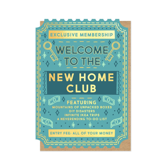New Home Club Vintage Ticket card