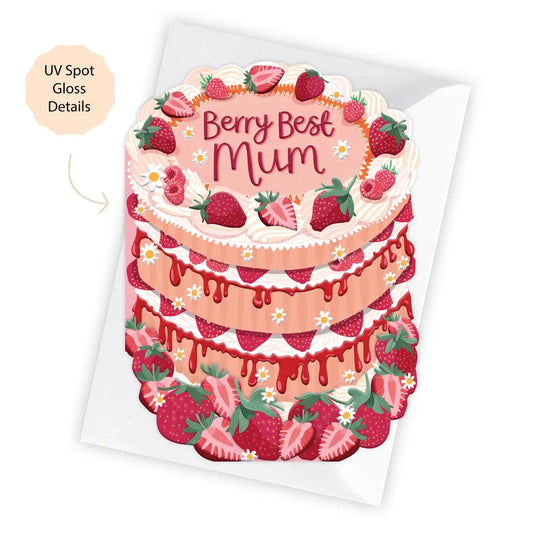 Berry Best Mum cake card