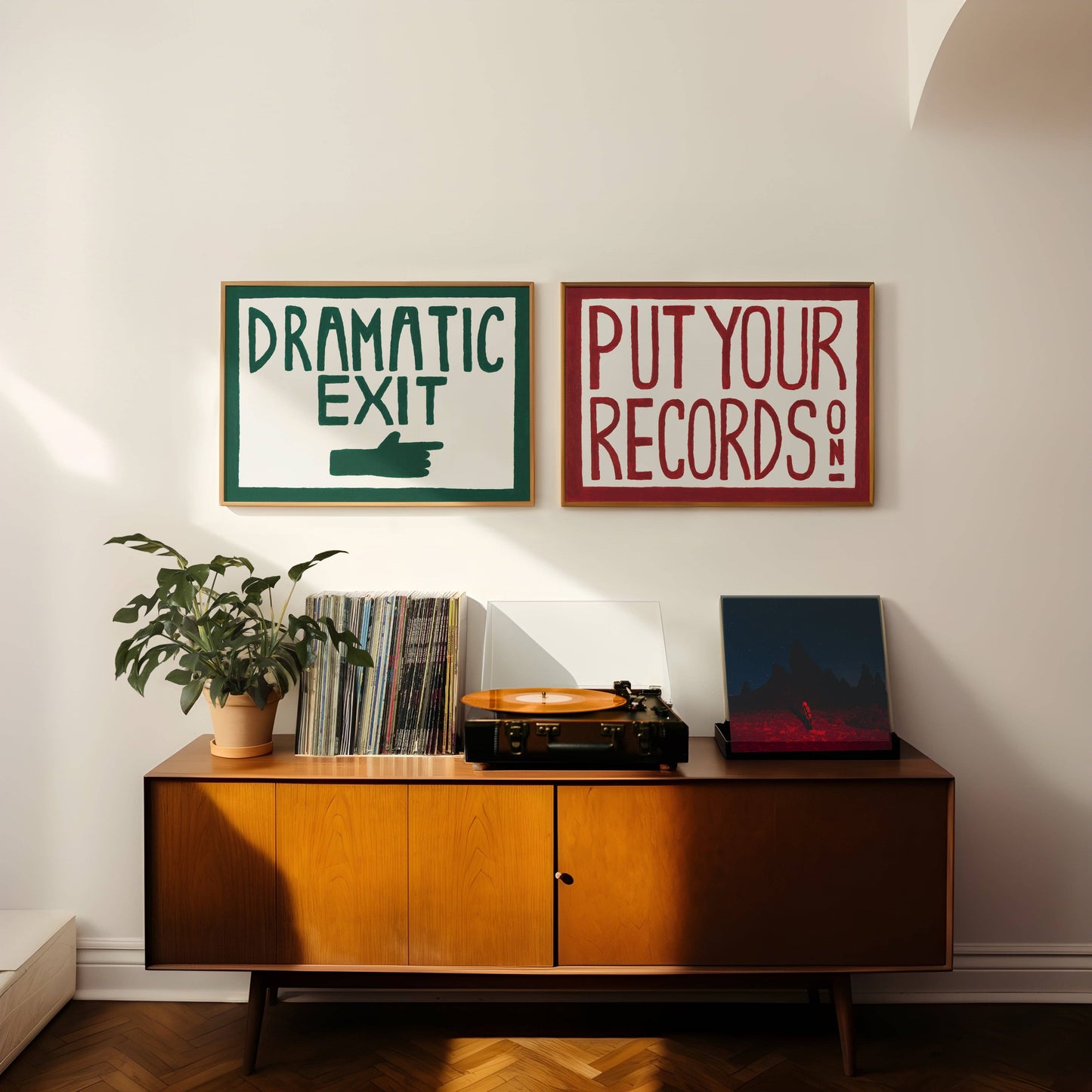 Put Your Records On Retro Hand Painted Print A3