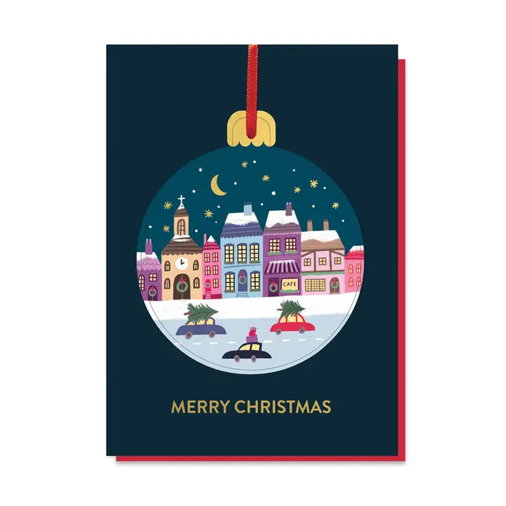 Christmas Town Pop out Bauble card