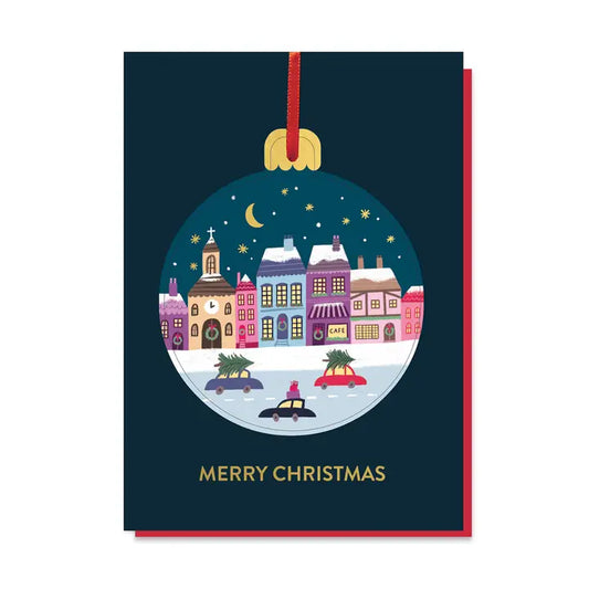 Christmas Town Pop out Bauble card