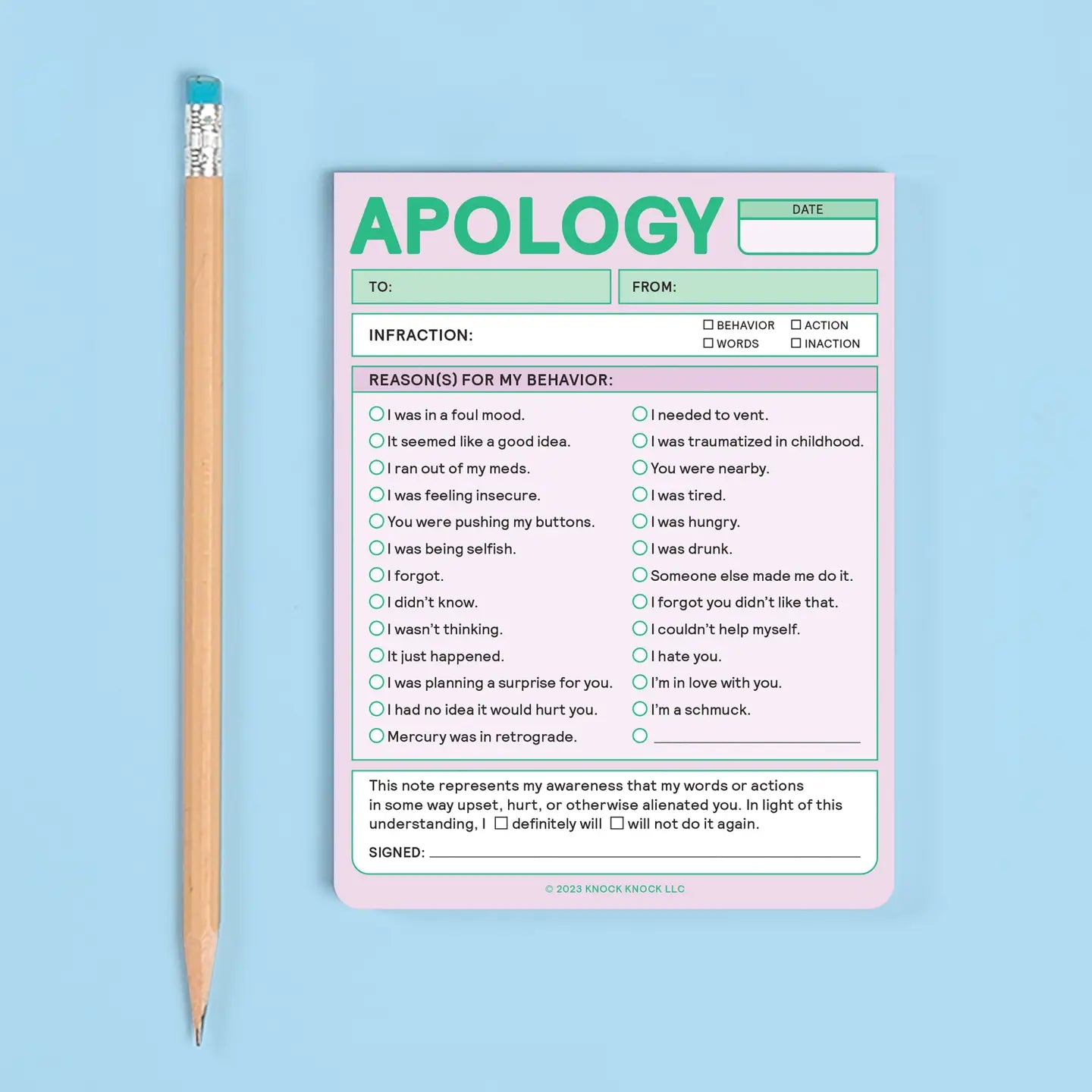 Apology Nifty Note pad