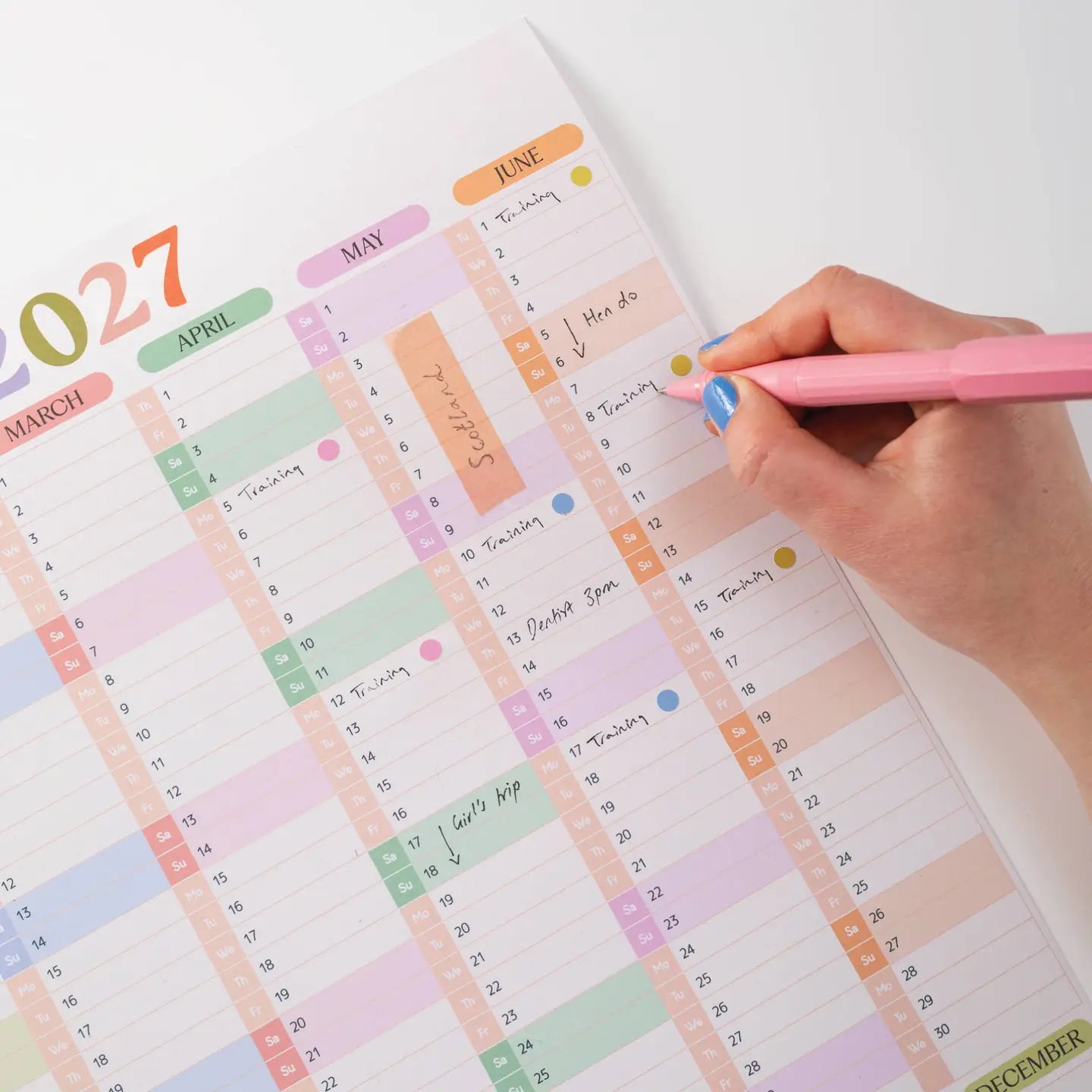 2027 Year Wall Planner - Pastel Portrait