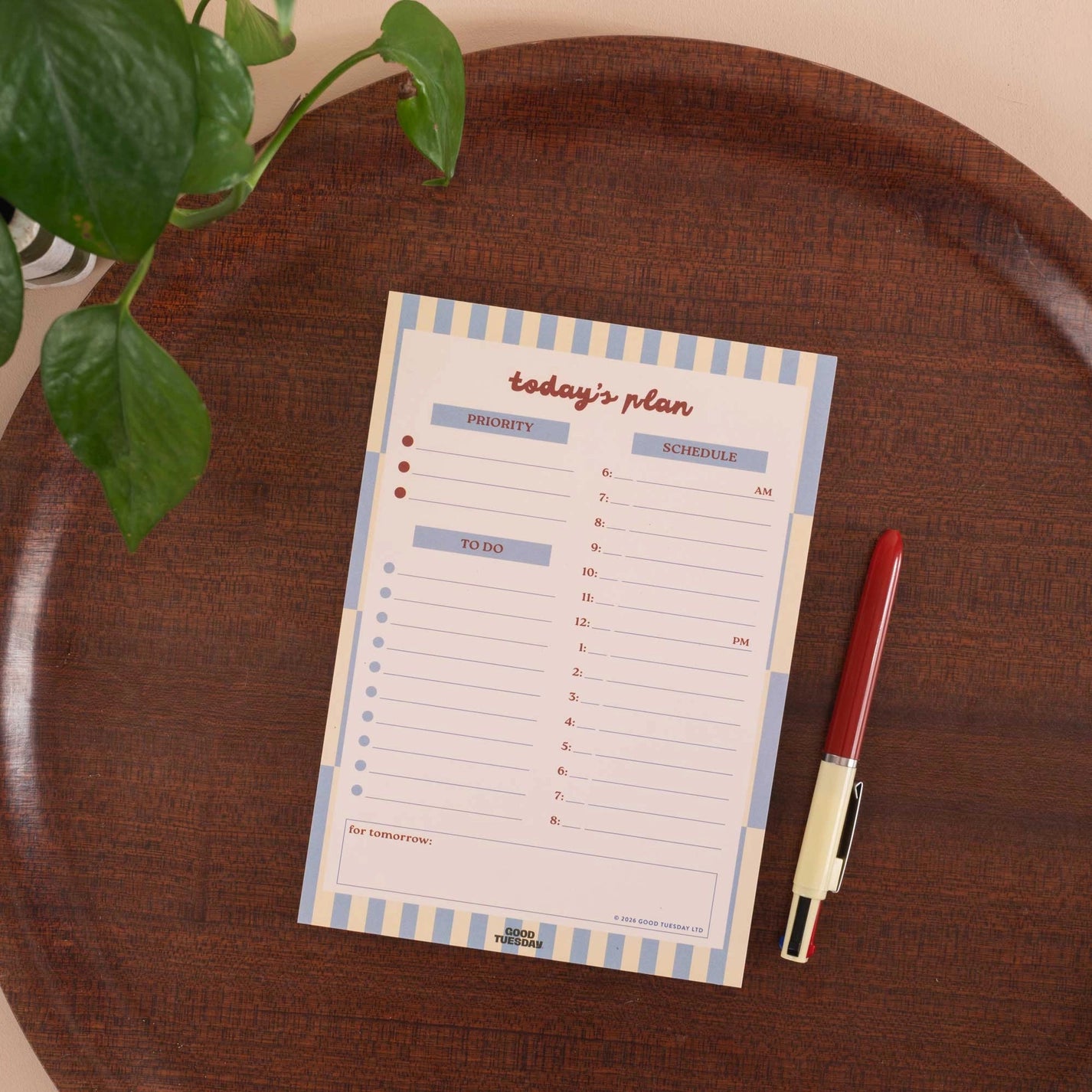 A5 Daily Planner Pad -Butter blue