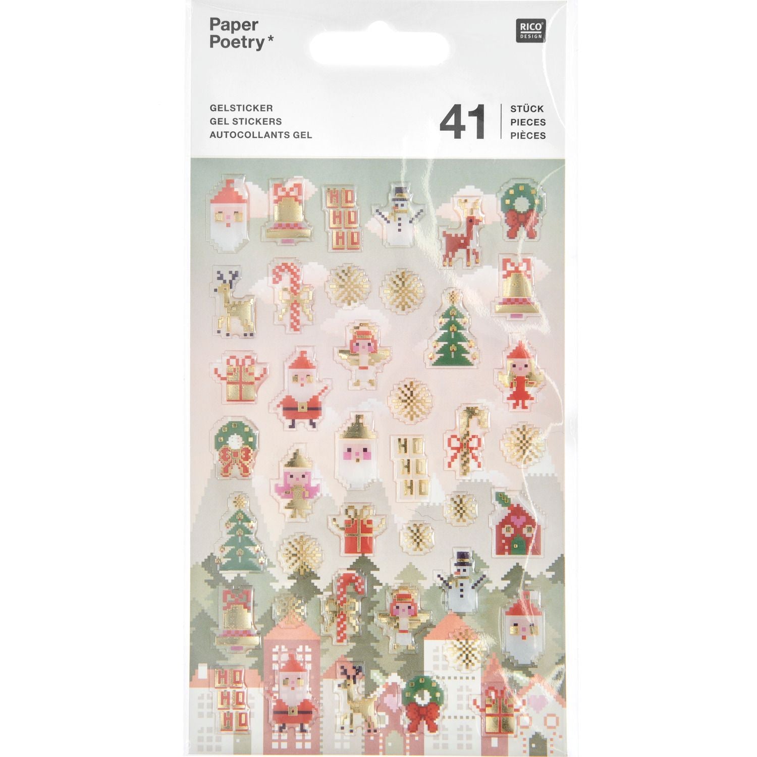 A sheet of festive figure stickers from the Pencil Me In stationery shop. 