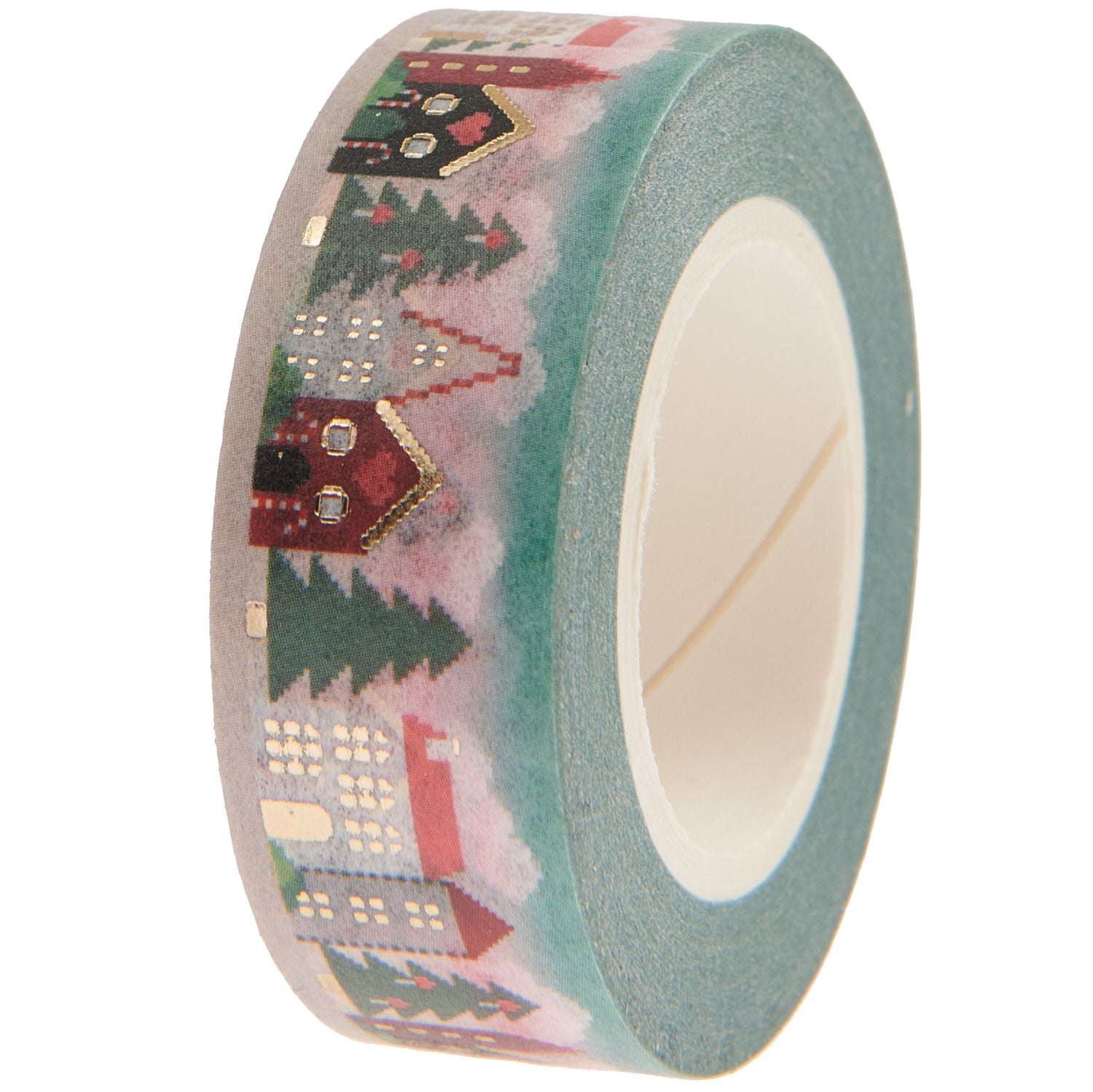 A roll of washi tape with festive houses from the Pencil Me In stationery shop. 