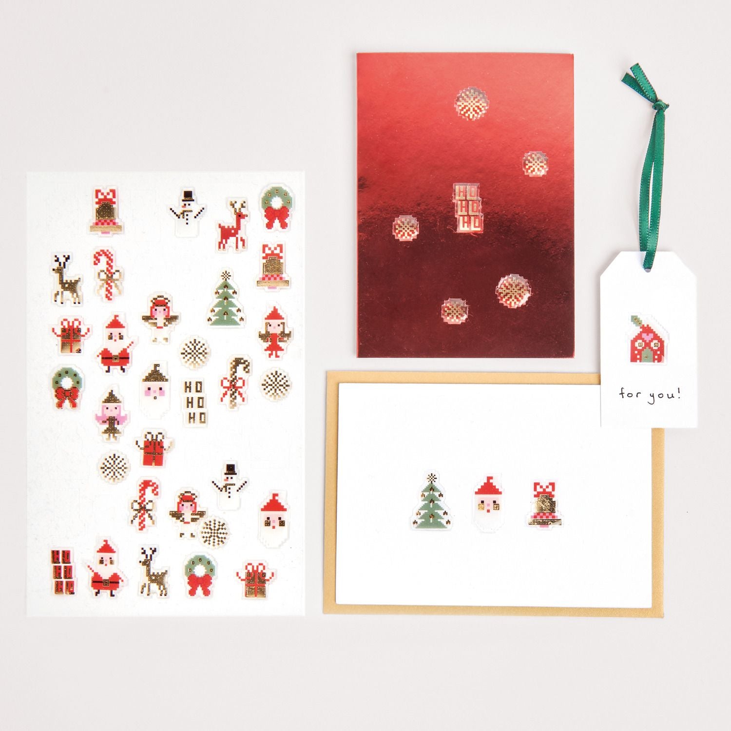 A sheet of festive figure stickers from the Pencil Me In stationery shop. 
