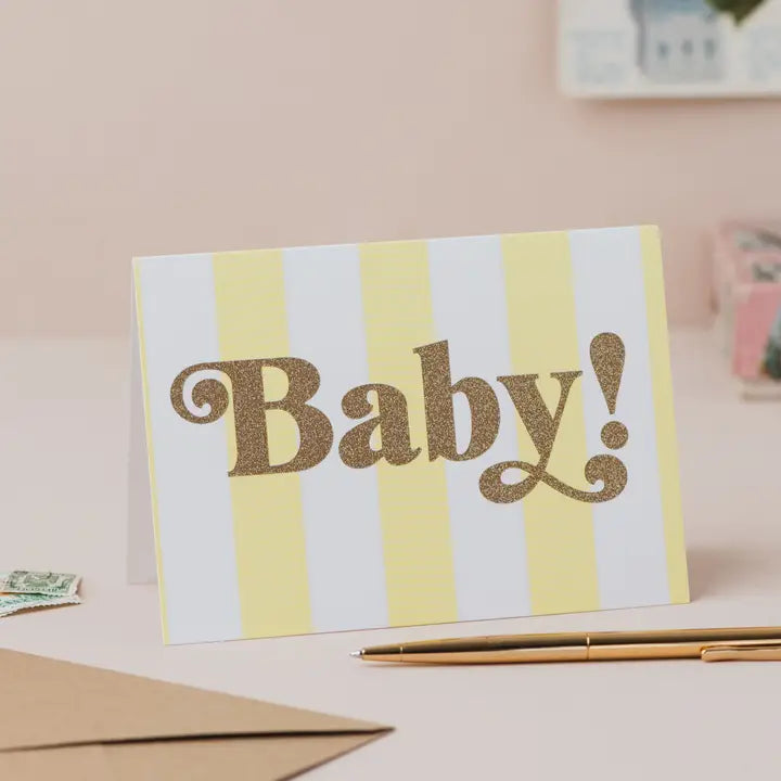 Yellow Baby glitter card