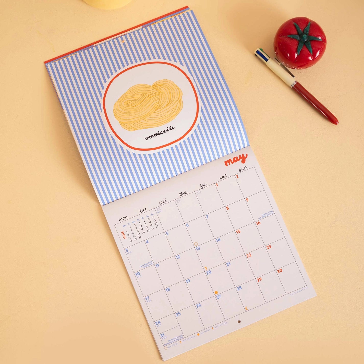 2027 Love of Pasta compact calendar