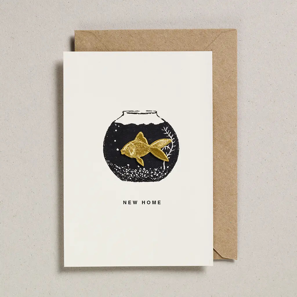 New Home Fish card -Iron On Charm