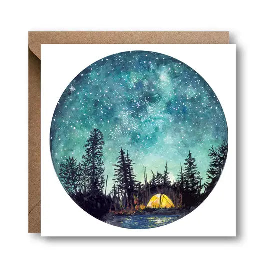 Camping at Night card