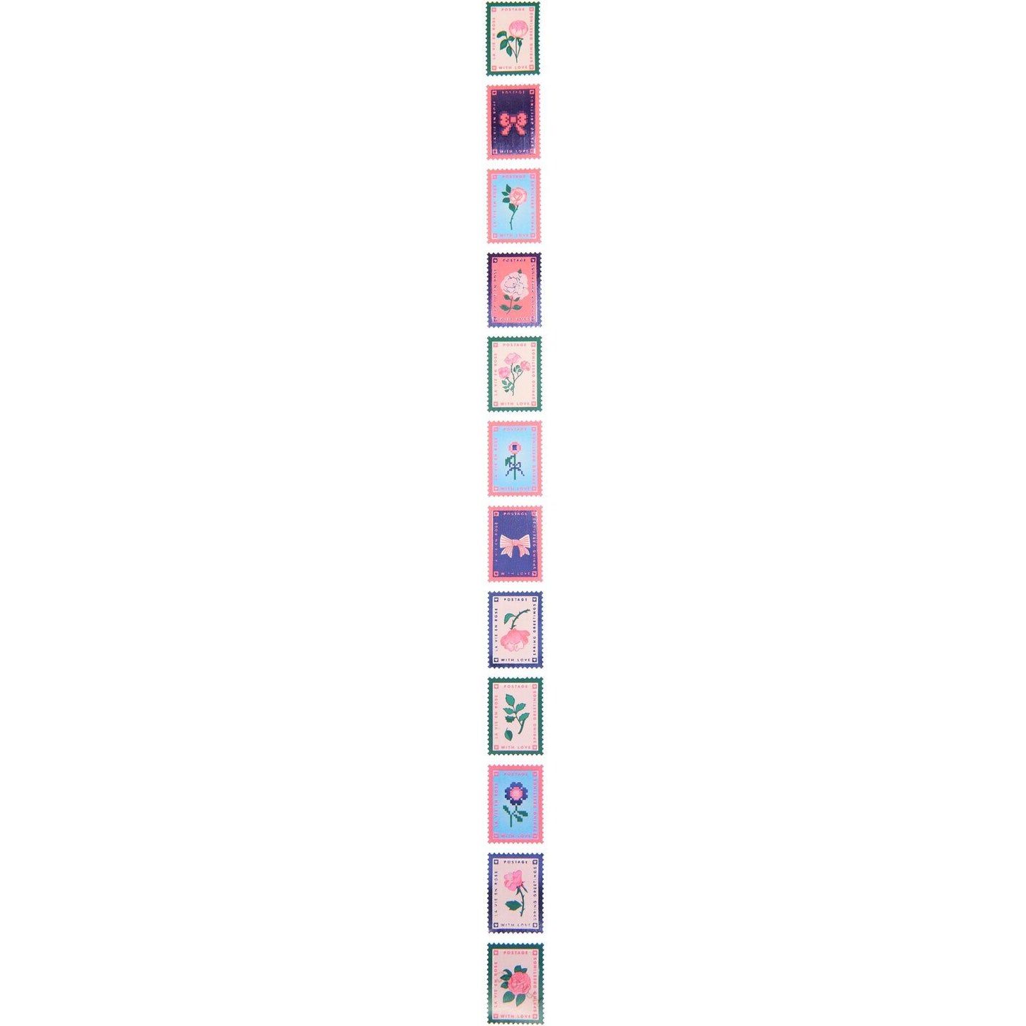 A row of small floral stickers from the Pencil Me In stationery shop. 