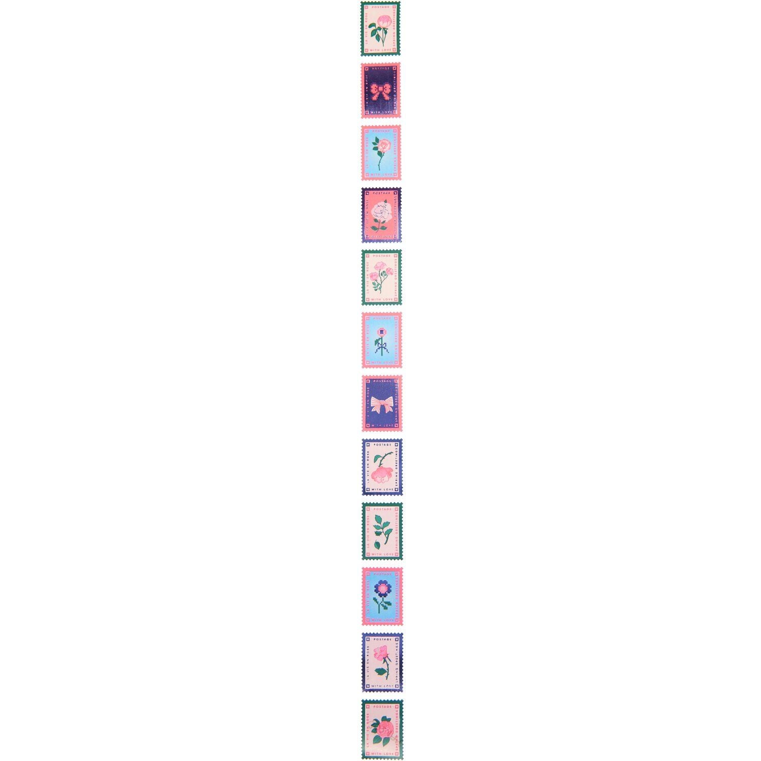 A row of small floral stickers from the Pencil Me In stationery shop. 