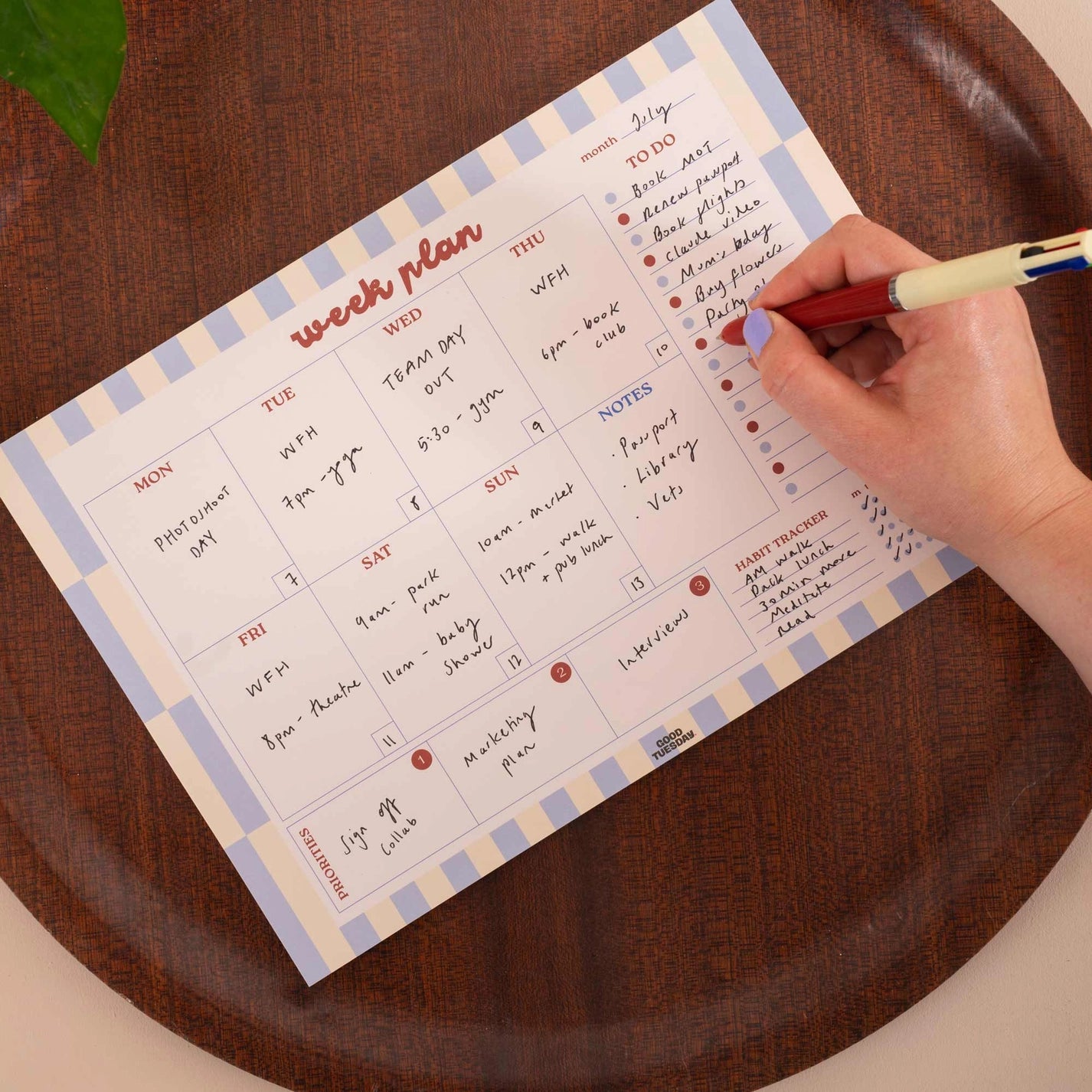 A4 Weekly Planner - Butter Blue