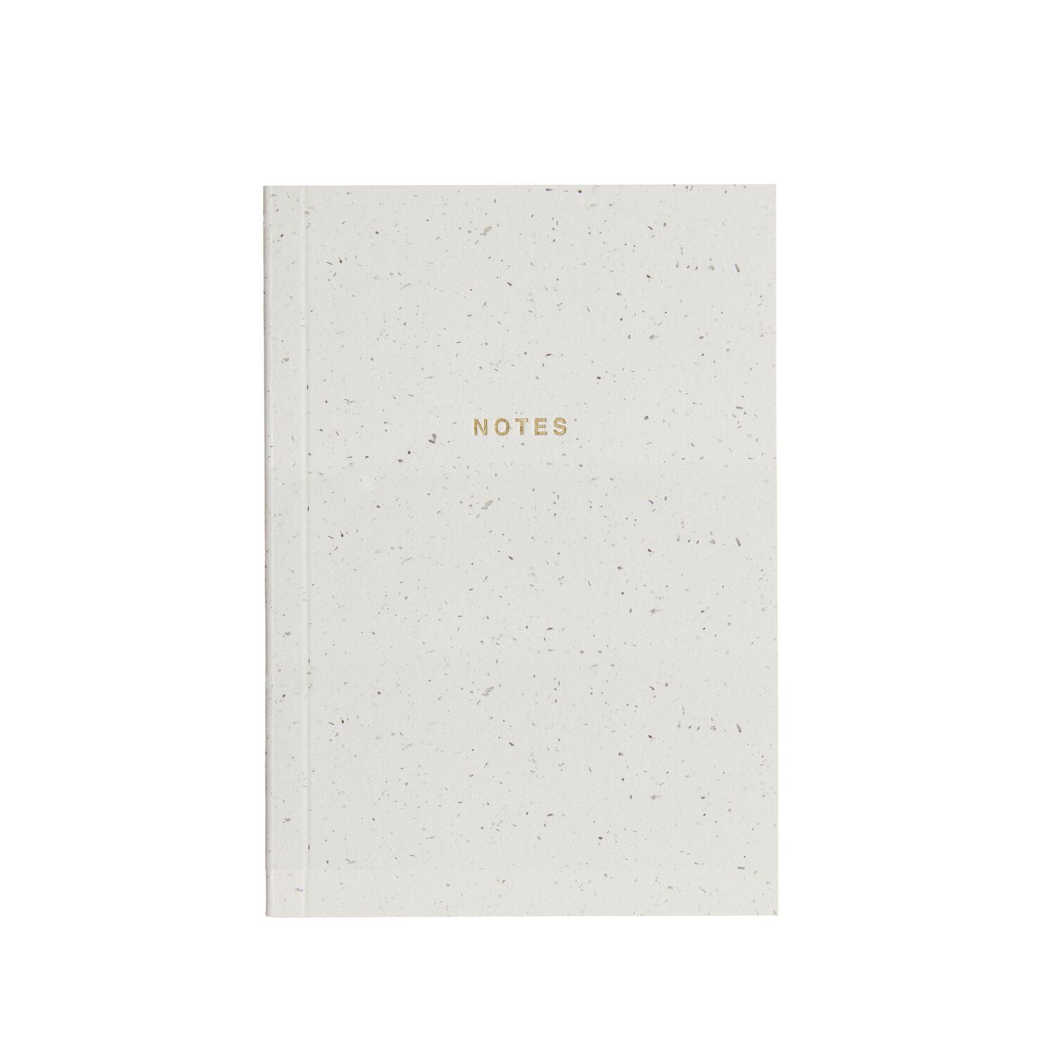 A white notebook with 'NOTES' text on the front from the Pencil Me In stationery shop. 