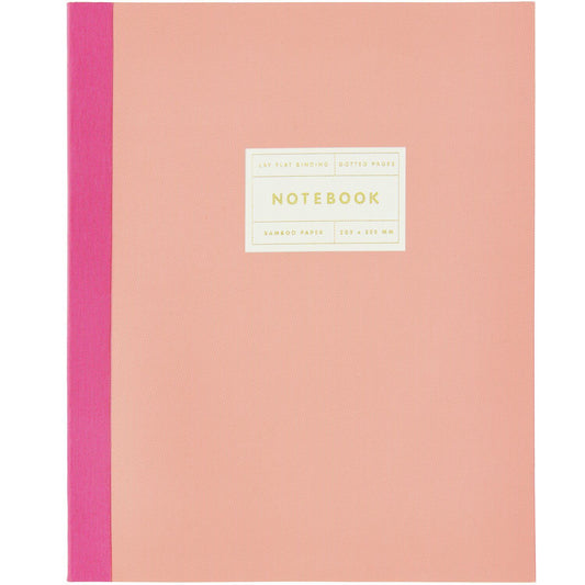 A4 Coral Notebook with gold edge
