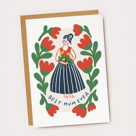 Best Mum Ever folk card