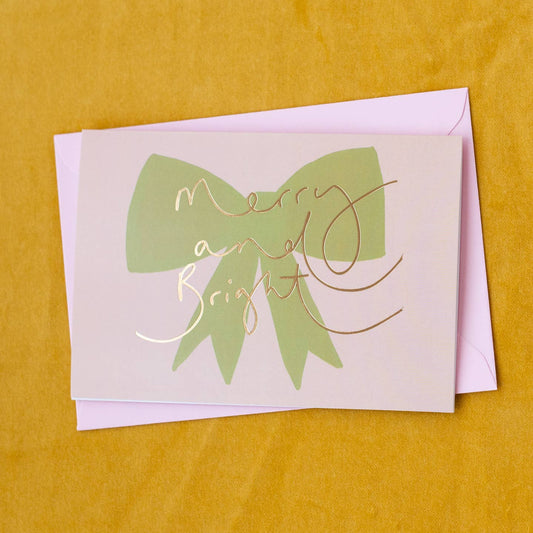 Merry And Bright Bow Card