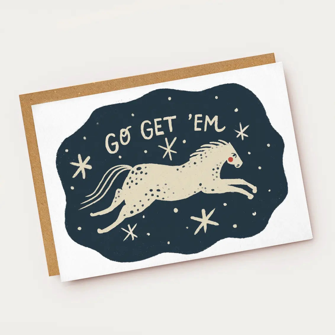 Go Get 'em Folk Horse Card