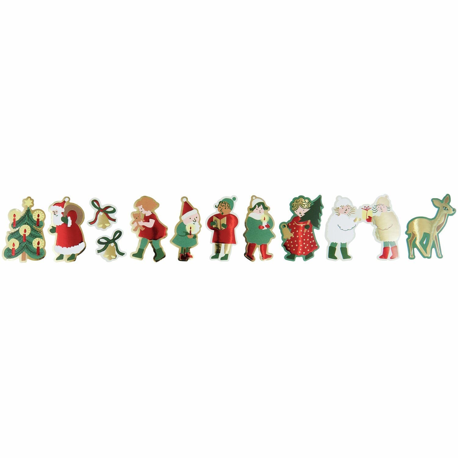 A Set of Christmas-themed figurines stickers from the Pencil Me In stationery shop.
