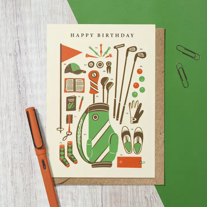 Golf kit Birthday card