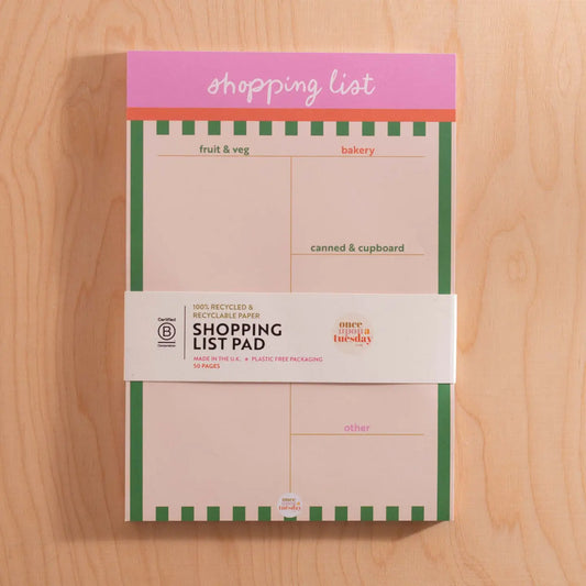 A5 Weekly Shopping List Pad