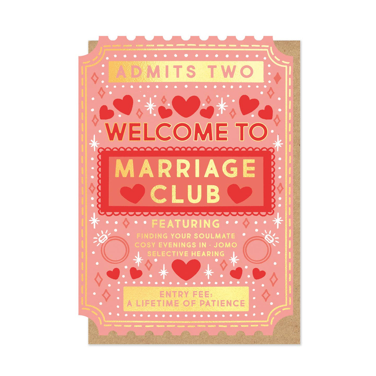 Marriage Club Vintage Ticket card