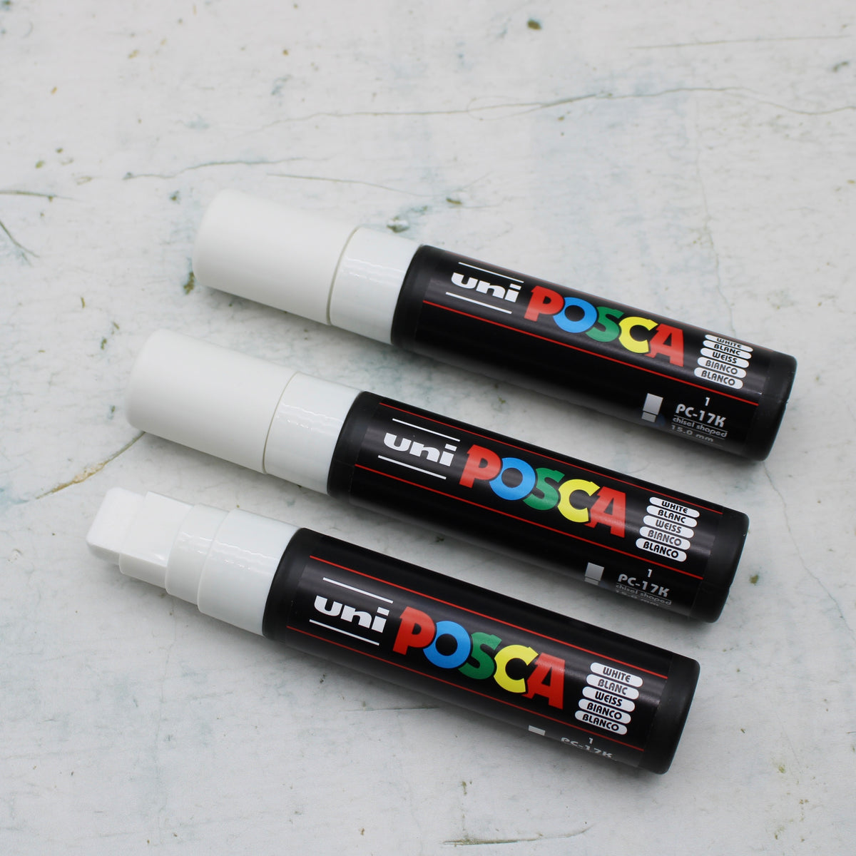 White Posca Pen - large chisel tip 8mm