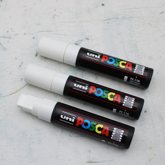 White Posca Pen - large chisel tip 8mm