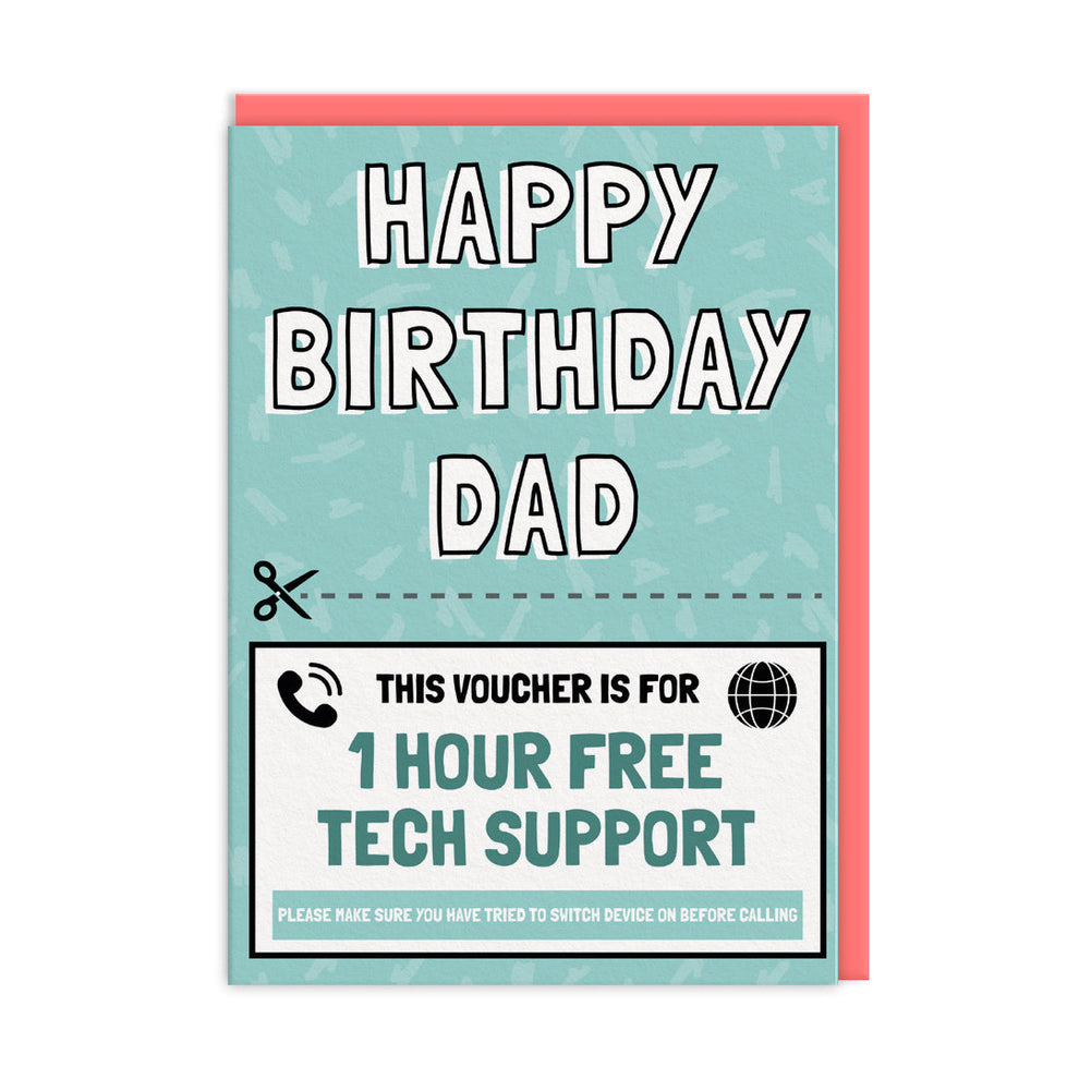Tech Support Voucher Dad Birthday Card
