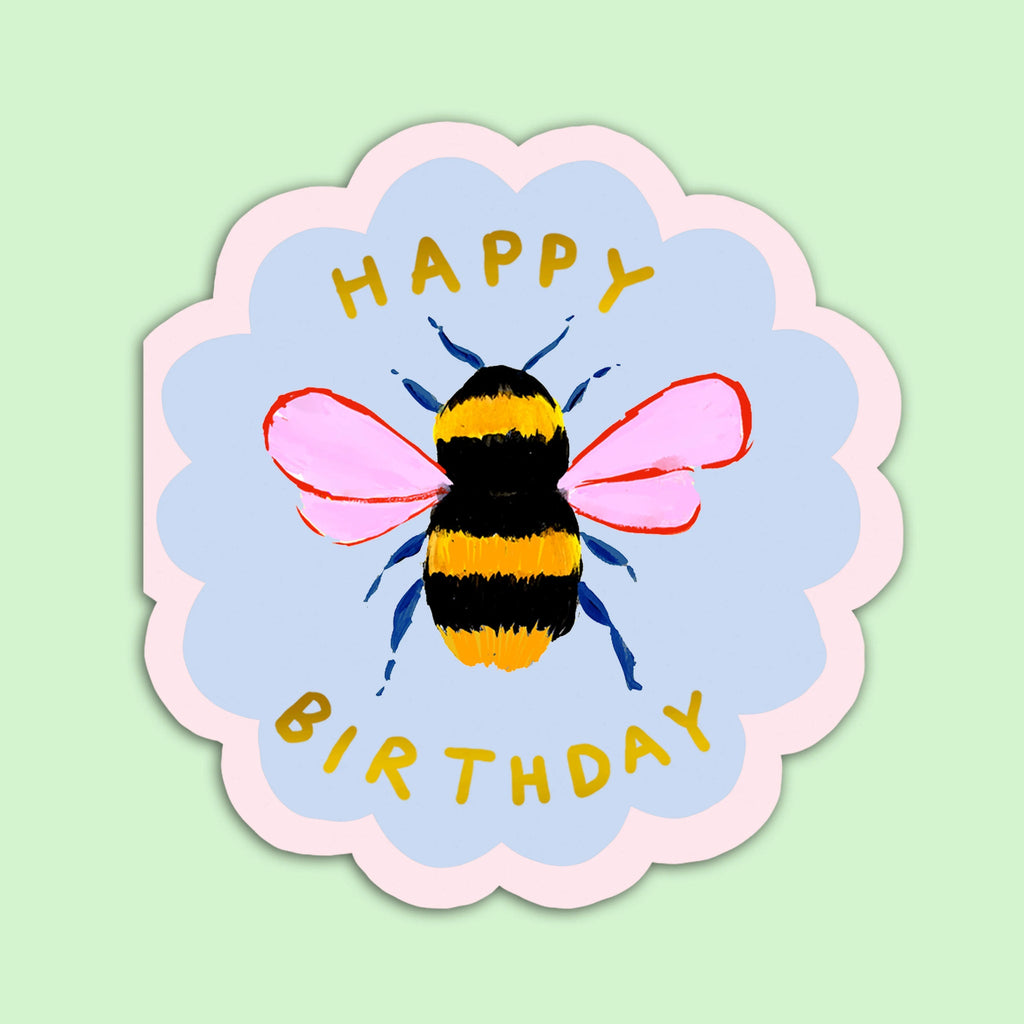 Birthday Bee large shaped card