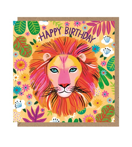 Lion Face Birthday Card