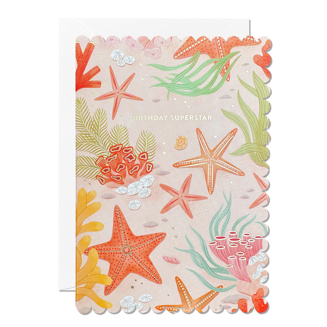 Birthday Superstar starfish card