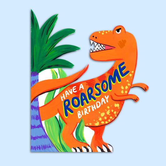 Dino Birthday large shaped card
