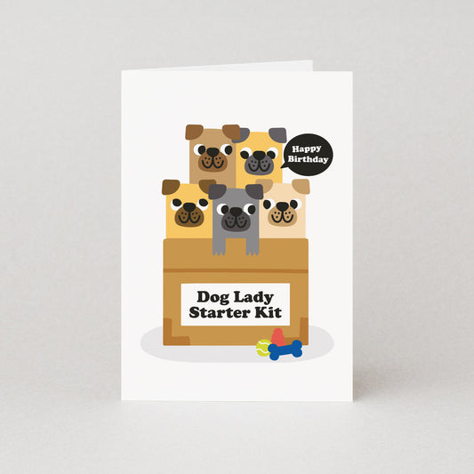Dog Lady Starter Kit Birthday Card