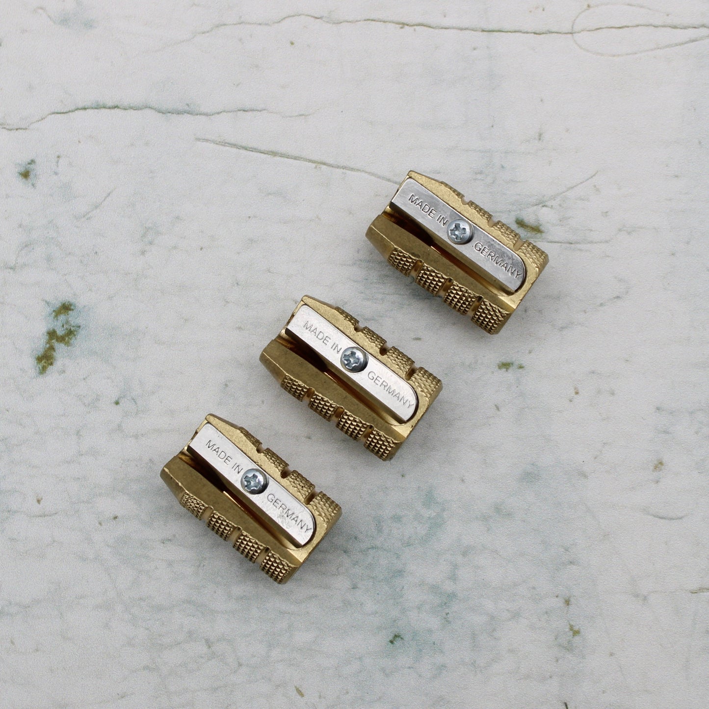 M&R Solid Brass Barrel Pencil Sharpener