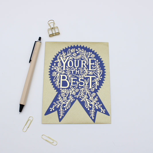 You're The Best rosette postcard