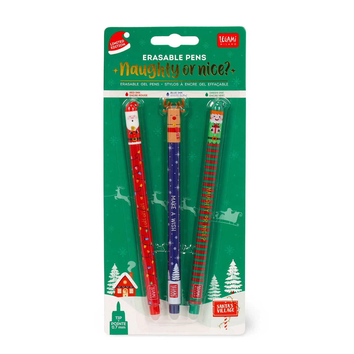 Pack of 3 erasable pens - Christmas Edition