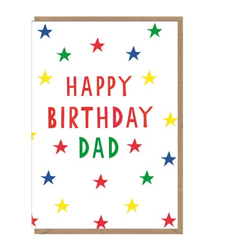 Neon Happy Birthday Dad Card