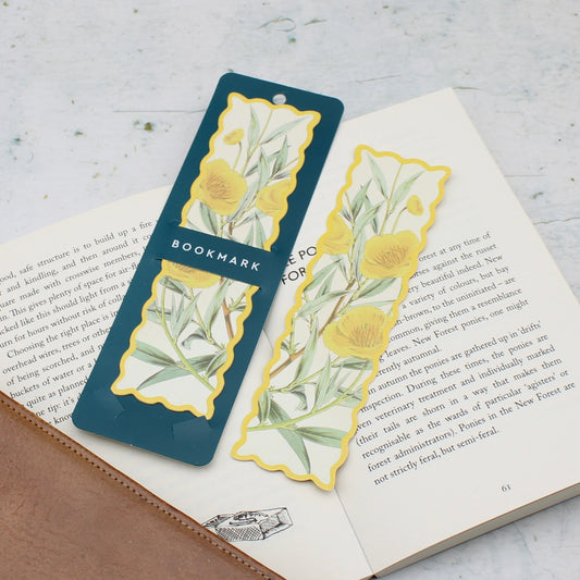 Scalloped Yellow Flower Double Sided Bookmark