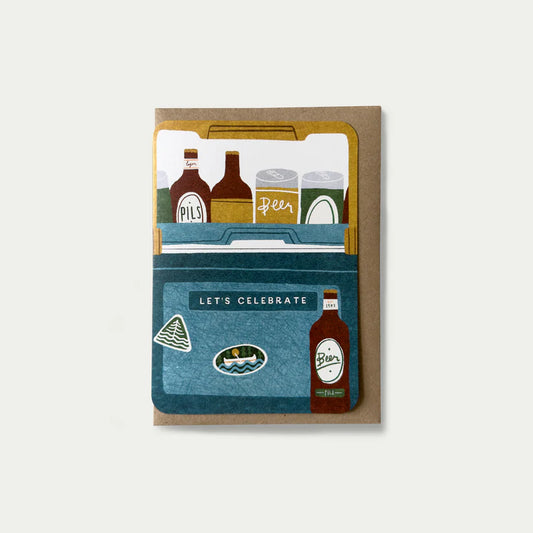 Beer Cooler Greetings Card