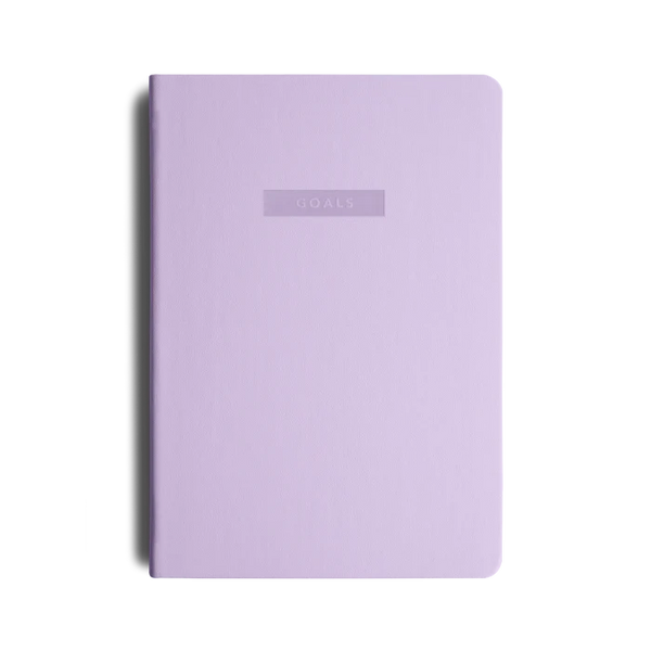 A lilac goal journal from the Pencil Me In stationery shop.