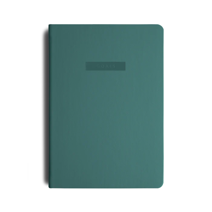A teal goal journal from the Pencil Me In stationery shop. 