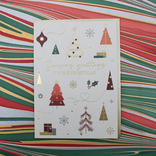 Season Greetings Christmas trees card